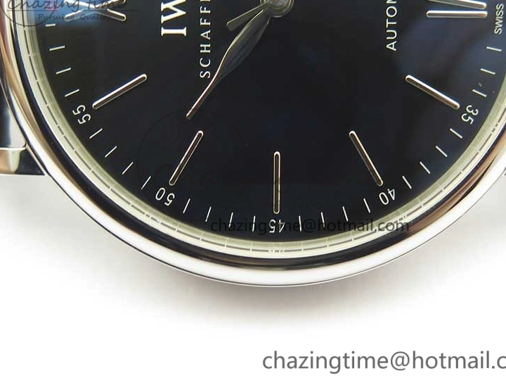 MIROTIME 0210 Durable Portofino Automatic SS MKF 1:1 Best Edition Black Dial On Black Leather Strap MIYOTA 9015 V 7202